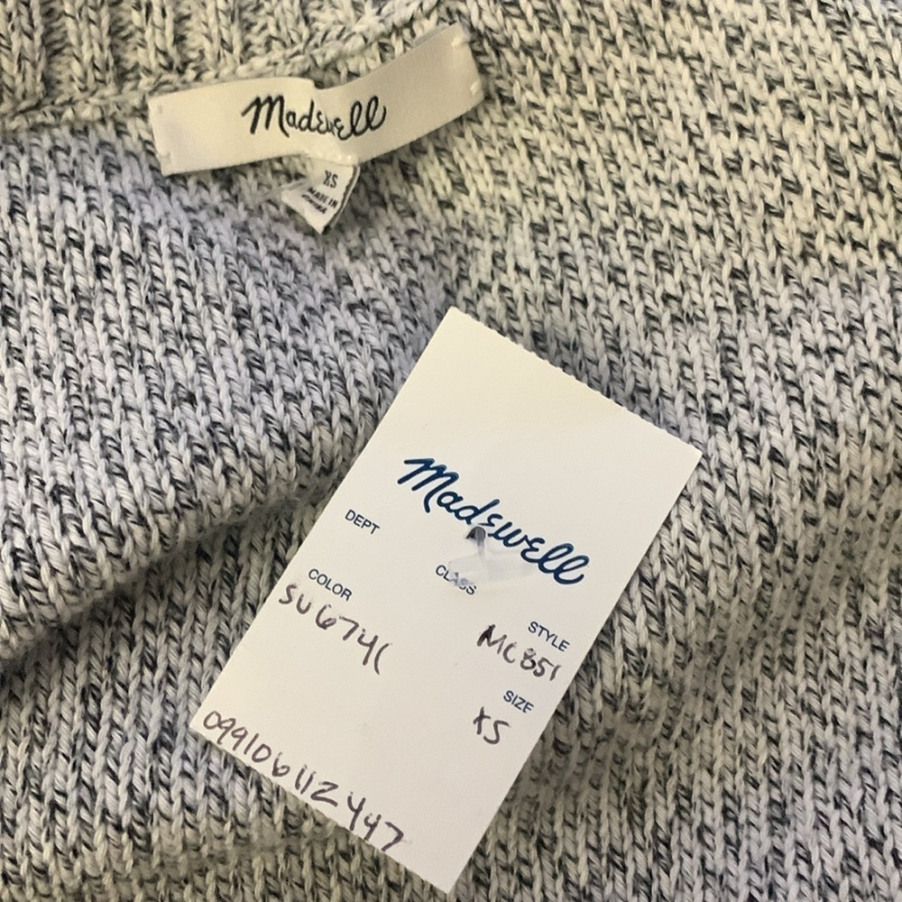 Madewell Black & White Speckled Clemence Cropped Cardigan- NWT - Picture 10 of 11